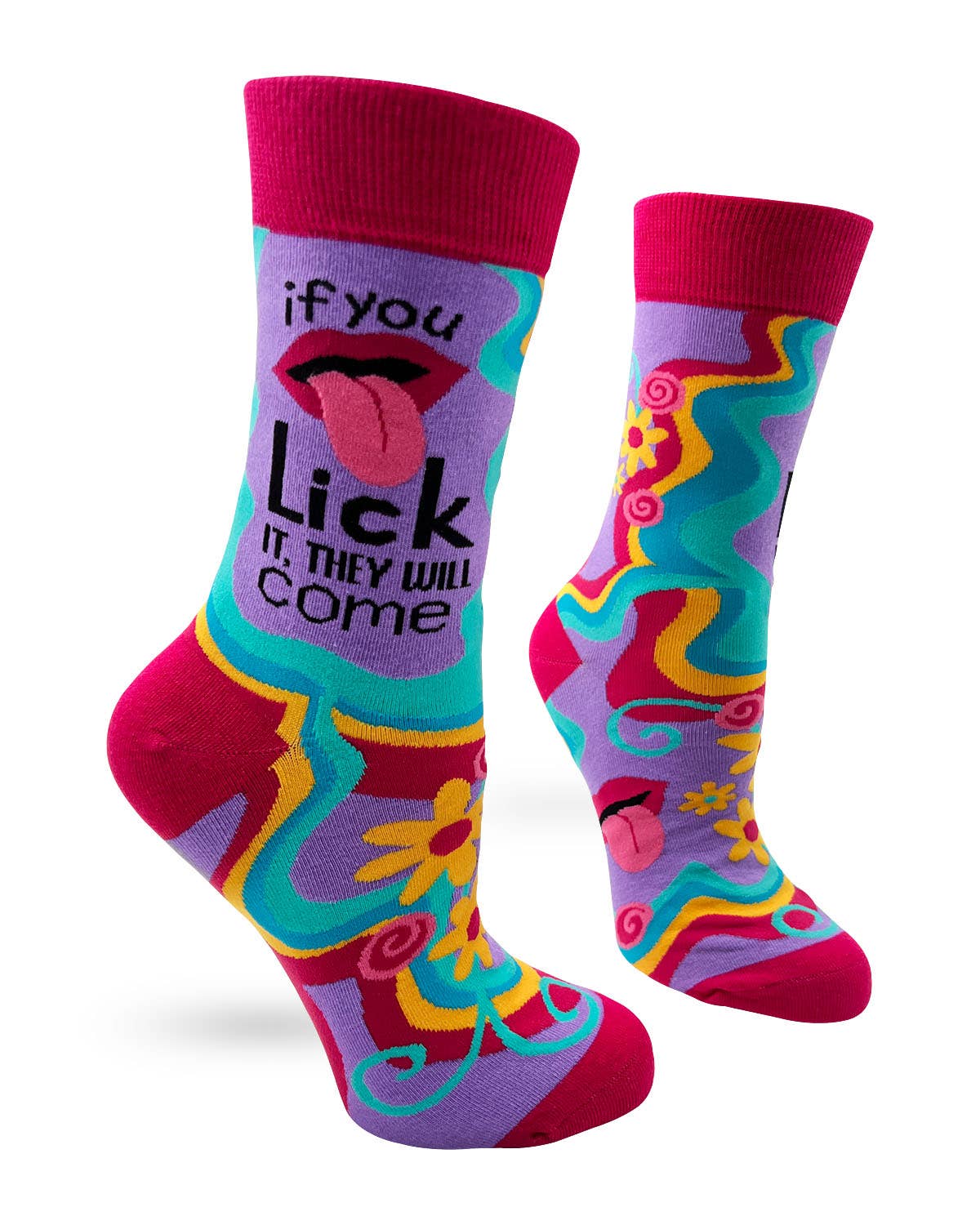Fabdaz Fabdaz - If You Lick it They Will Come Funny Women's Crew Socks