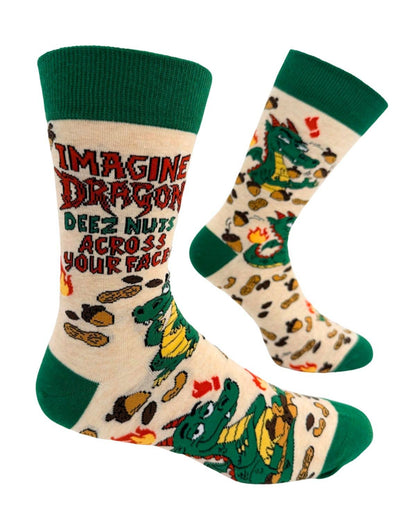 Fabdaz Fabdaz - Imagine Dragon Deez Nuts Across Your Face Men's Crew Socks