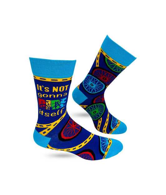 Fabdaz Fabdaz - It's Not Gonna Ride Itself Men's Novelty Crew Socks