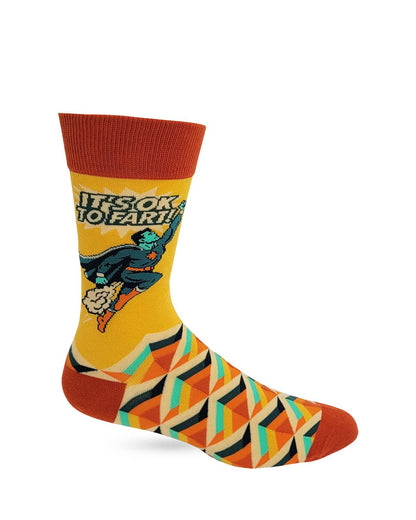 Fabdaz Fabdaz - It's OK to Fart Men's Novelty Crew Socks