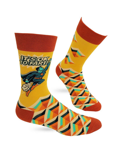 Fabdaz Fabdaz - It's OK to Fart Men's Novelty Crew Socks