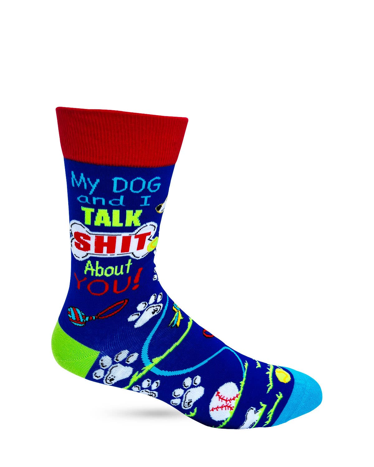 Fabdaz Fabdaz - My Dog and I Talk Shit About You Men's Novelty Crew Socks