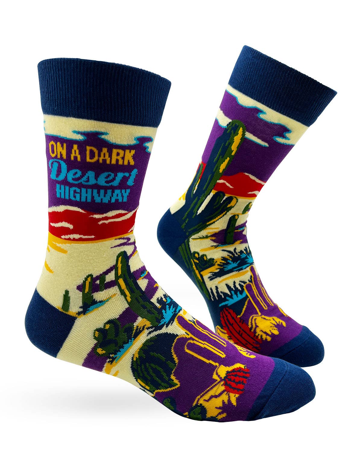 Fabdaz Fabdaz - On A Dark Desert Highway Men's Novelty Crew Socks