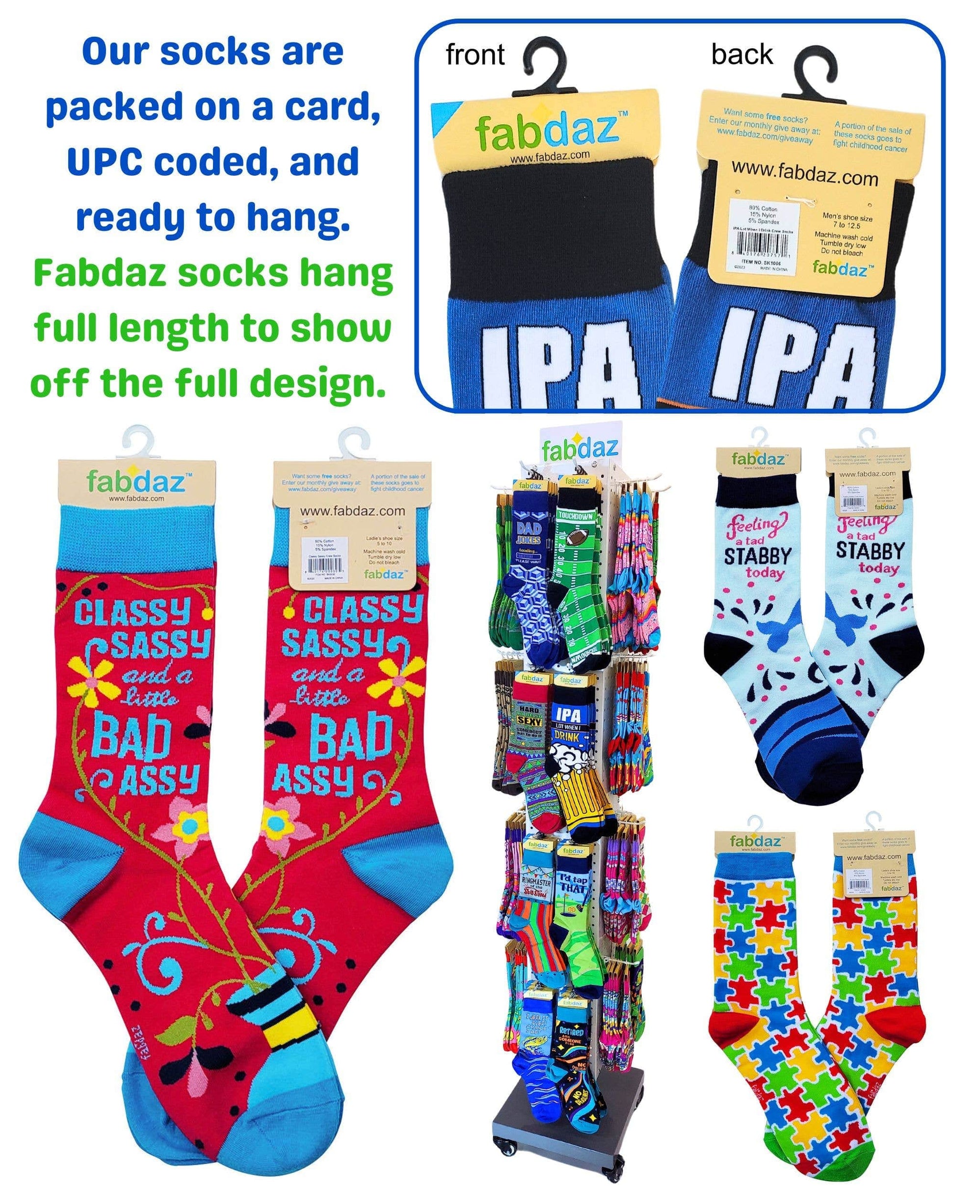 Fabdaz Fabdaz - Protect Your Nuts Men's Novelty Crew Socks