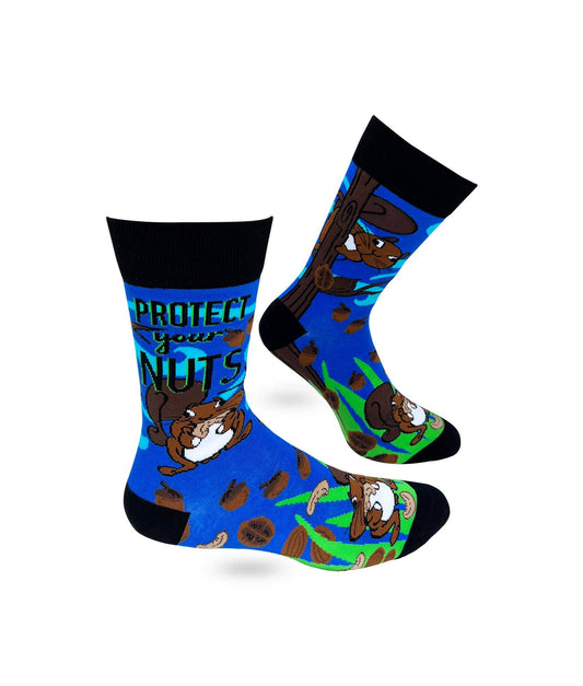 Fabdaz Fabdaz - Protect Your Nuts Men's Novelty Crew Socks