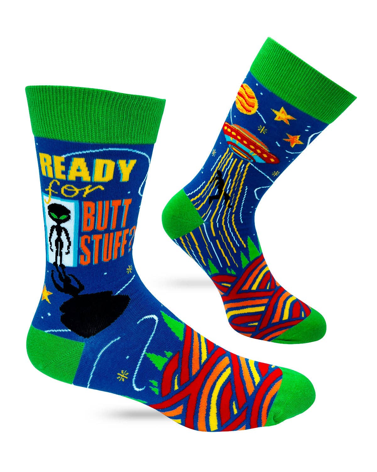 Fabdaz Fabdaz - Ready For Butt Stuff? Men's Novelty Crew Socks