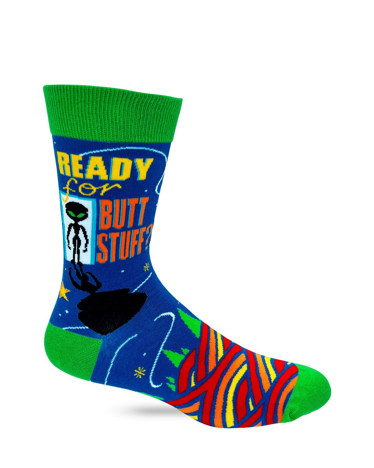 Fabdaz Fabdaz - Ready For Butt Stuff? Men's Novelty Crew Socks