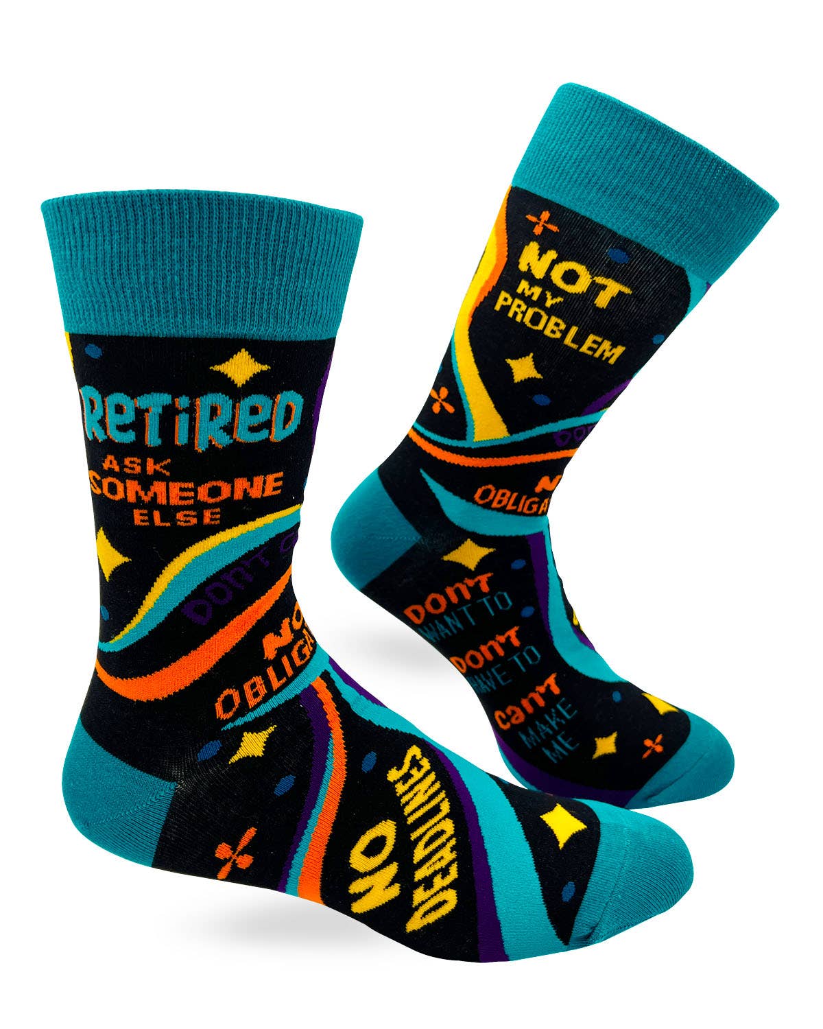 Fabdaz Fabdaz - Retired Ask Someone Else Men's Novelty Crew Socks