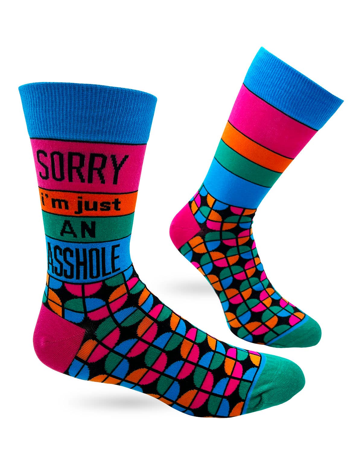 Fabdaz Fabdaz - Sorry I'm Just An Asshole Men's Novelty Crew Socks