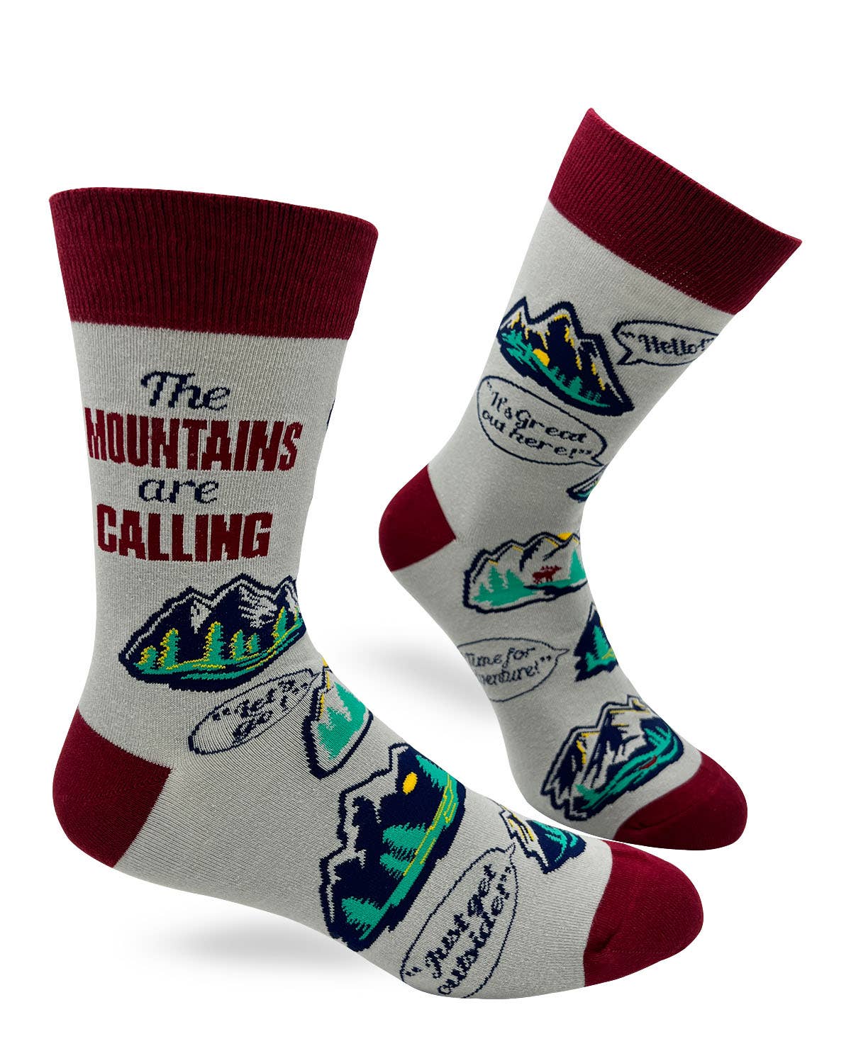 Fabdaz Fabdaz - The Mountains Are Calling Men's Novelty Crew Socks