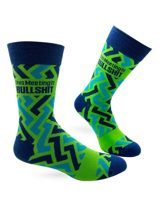 Fabdaz Fabdaz - This Meeting is Bullshit Men's Novelty Crew Socks