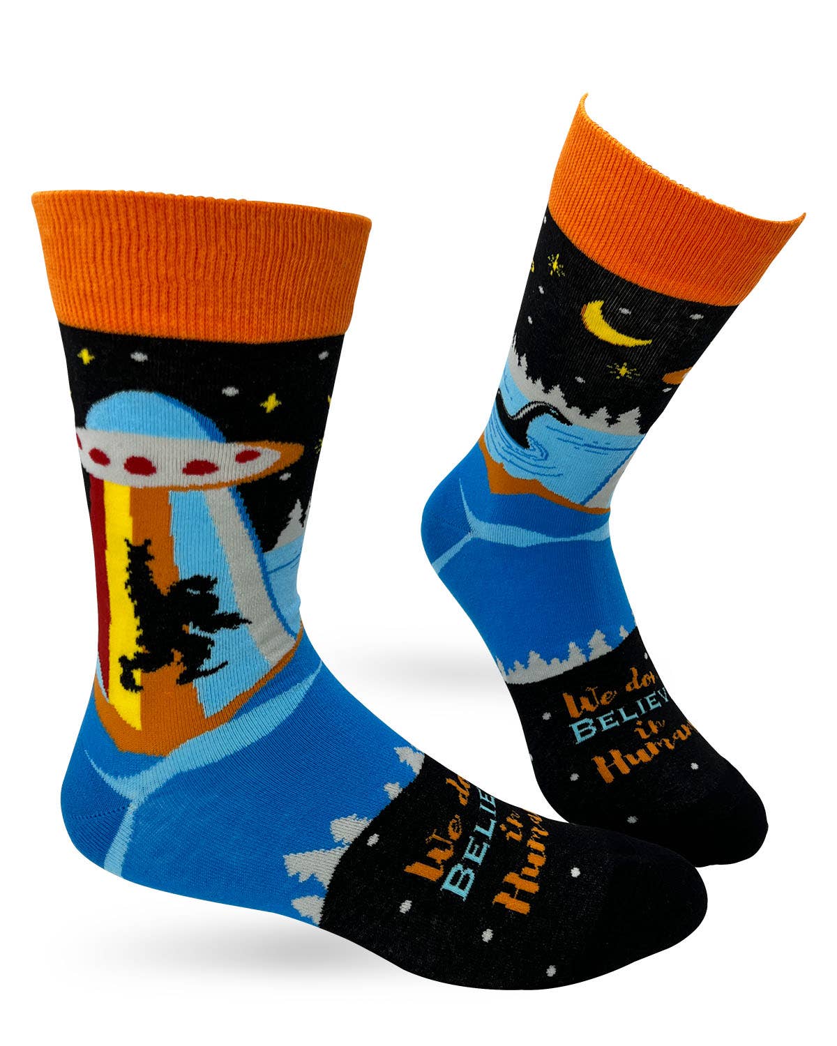 Fabdaz Fabdaz - We Don't Believe in Humans Men's Novelty Crew Socks