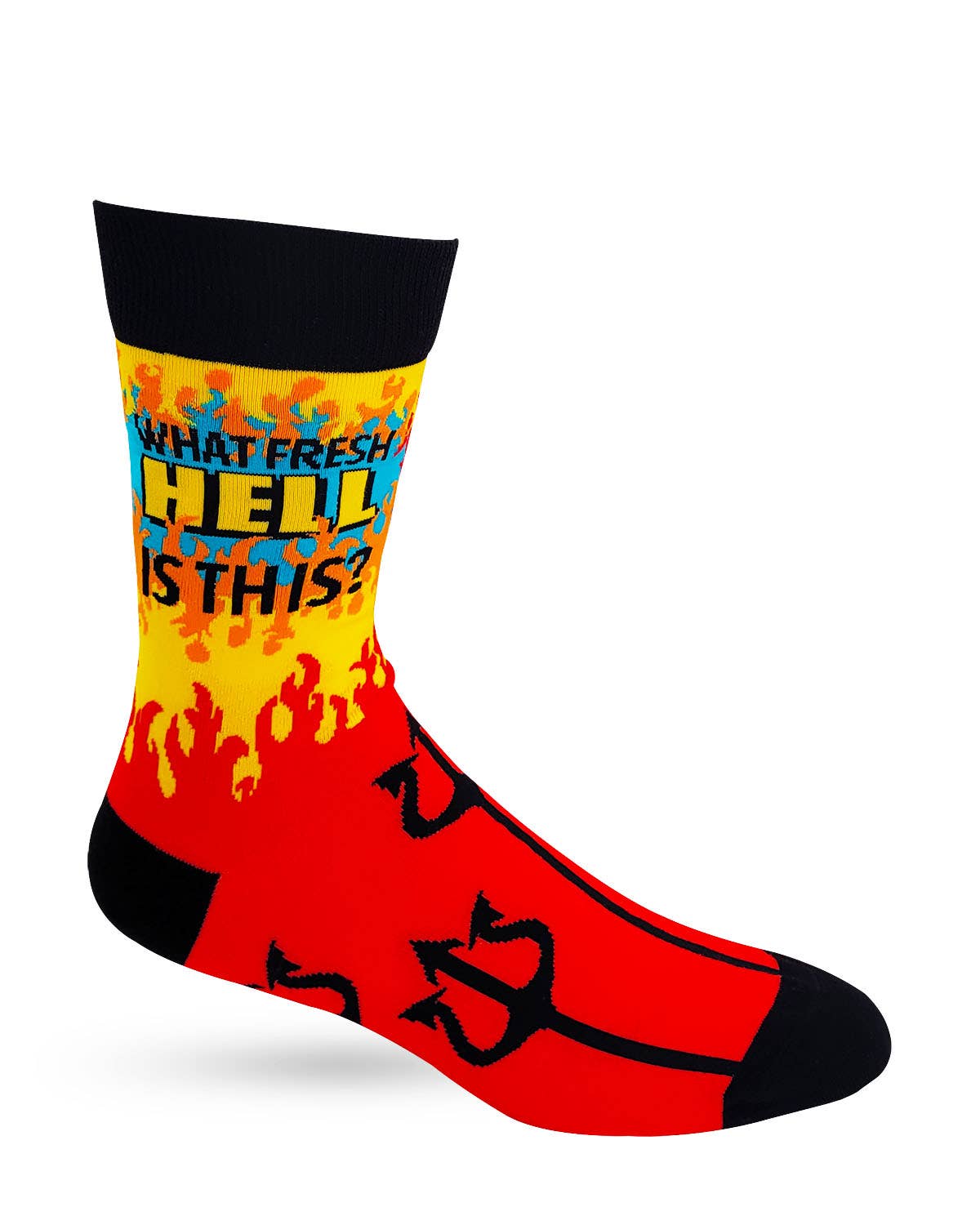 Fabdaz Fabdaz - What Fresh Hell Is This? Men's Novelty Crew Socks