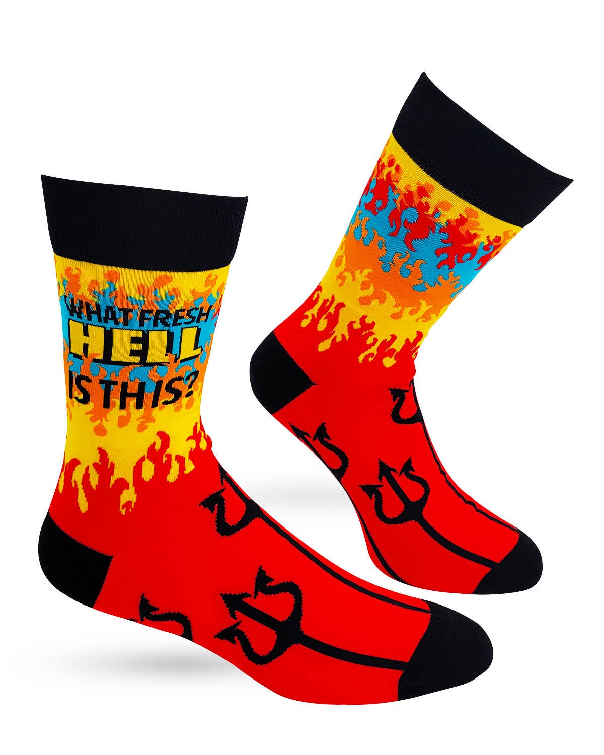 Fabdaz Fabdaz - What Fresh Hell Is This? Men's Novelty Crew Socks