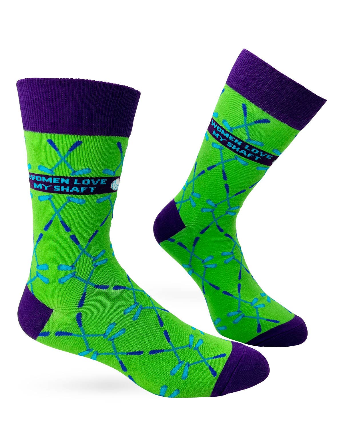 Fabdaz Fabdaz - Women Love My Shaft Men's Novelty Crew Socks Featuring Golf