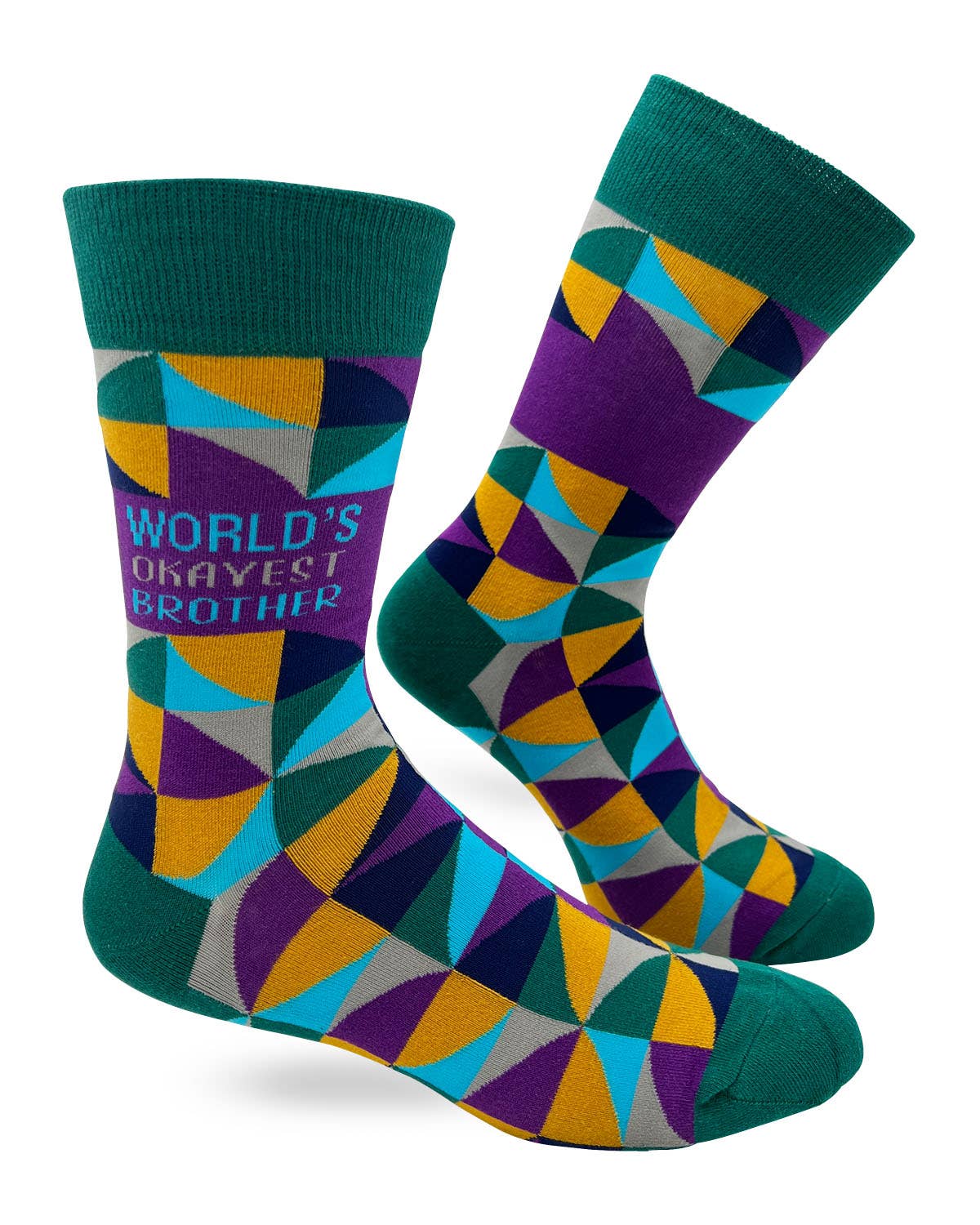 Fabdaz Fabdaz - World's Okayest Brother Men's Novelty Crew Socks