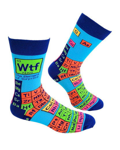 Fabdaz Fabdaz - WTF The Element of Surprise Men's Novelty Crew Socks