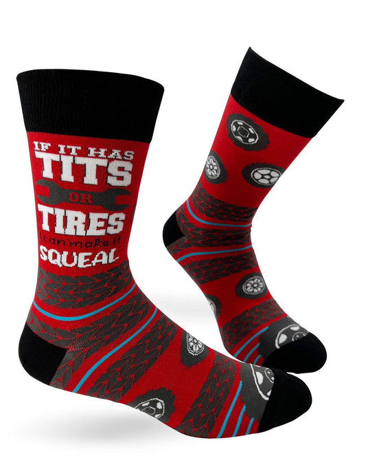 Fabdaz If It Has Tits Or Tires I Can Make It Squeal Men's Socks