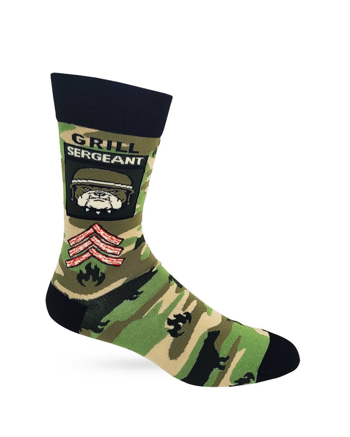 Fabdaz Novelty Socks Grill Sergeant Cookout Grilling BBQ Men's Novelty Crew Socks