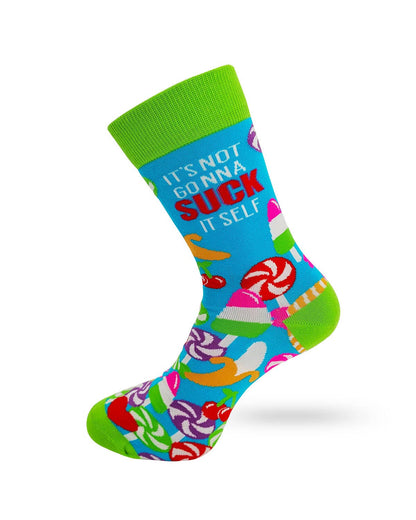 Fabdaz Novelty Socks It's Not Gonna Suck Itself Men's Novelty Crew Socks