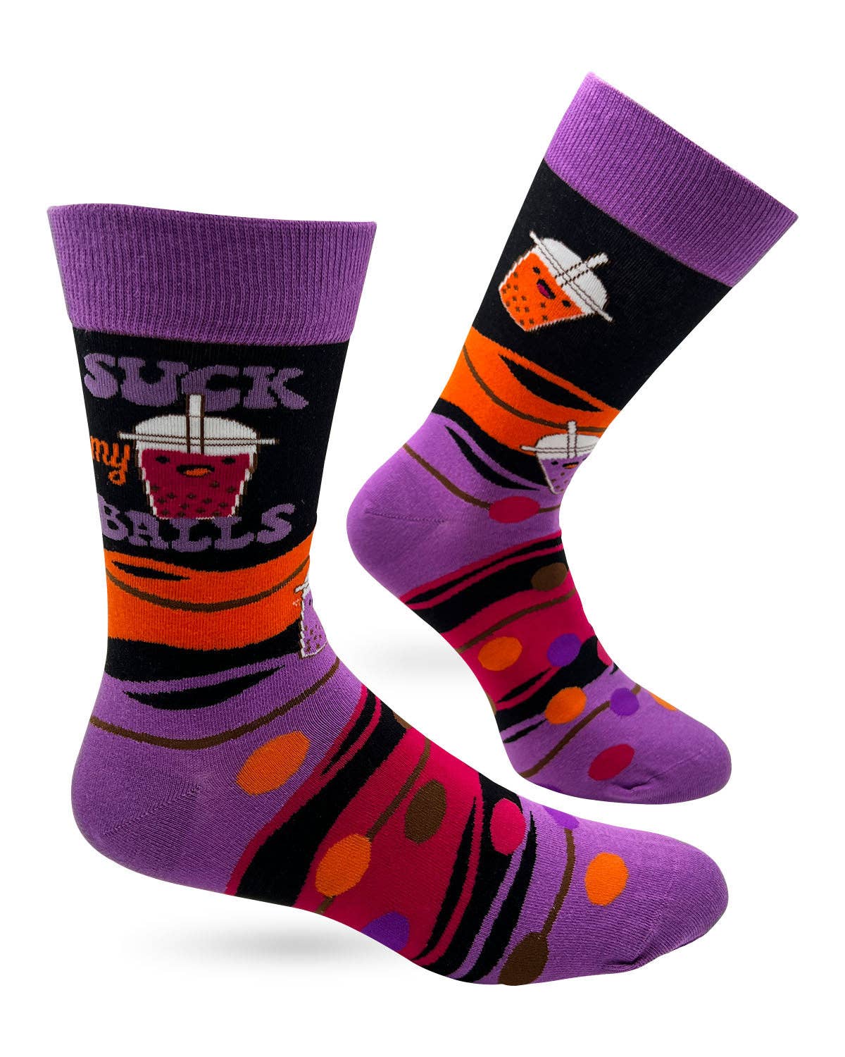 Fabdaz Suck My Balls Men's Novelty Crew Socks