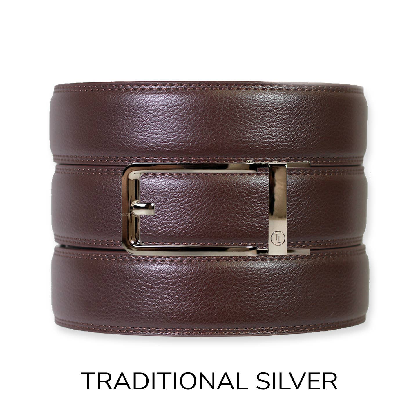 Tough Apparel - Espresso Leather Rachet Belt & Buckle Set: Iron