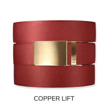 Tough Apparel - Brick Red Canvas+ Ratchet Belt & Buckle Set: American Flag - Gun Metal
