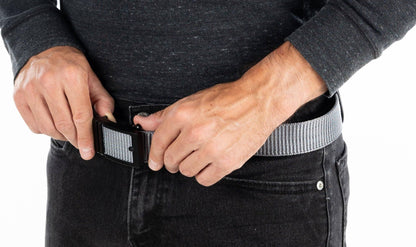 Funky Junque Funky Junque - Nylon Ratchet Belt - Grey: Large (Pant Size 38"-41")