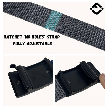 Funky Junque Funky Junque - Nylon Ratchet Belt - Grey: Large (Pant Size 38"-41")