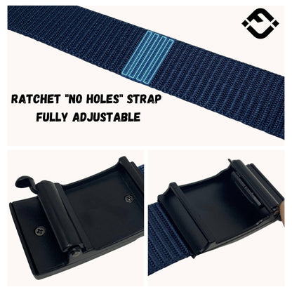 Funky Junque Funky Junque - Nylon Ratchet Belt - Navy: Medium (Pant Size 33"-37")