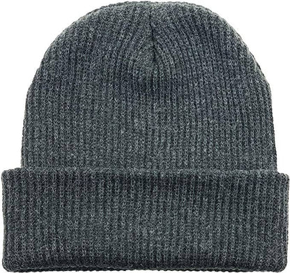 Funky Junque Mens Slouchy Beanie - (Solid Dark Grey)