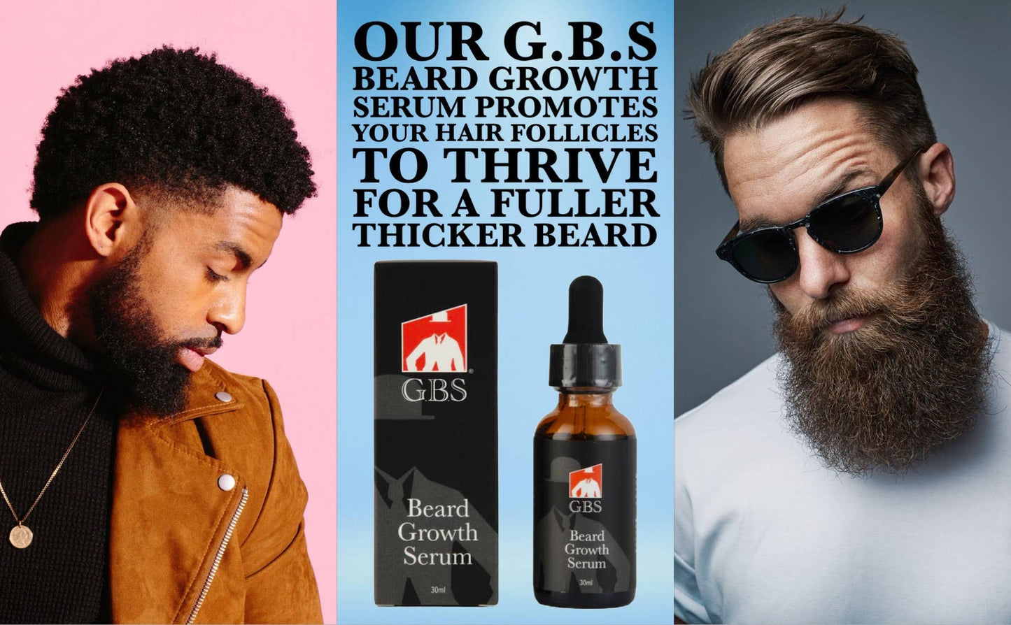 GBS GBS - G.B.S Beard Natural Hair Growth Serum with Biotin 1 oz