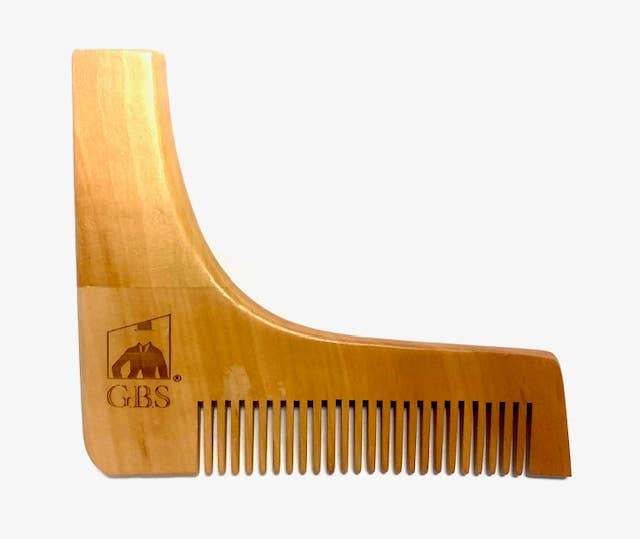 GBS GBS - G.B.S Wooden Beard Template Comb 2 in 1