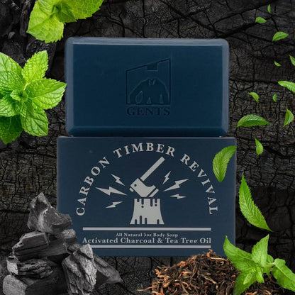 GBS GBS - GENTS Body Soaps 5 oz All Natural 5 DIFFERENT SCENTS: Carbon Timber Revival ( Charcoal & Tea Tree Oil)