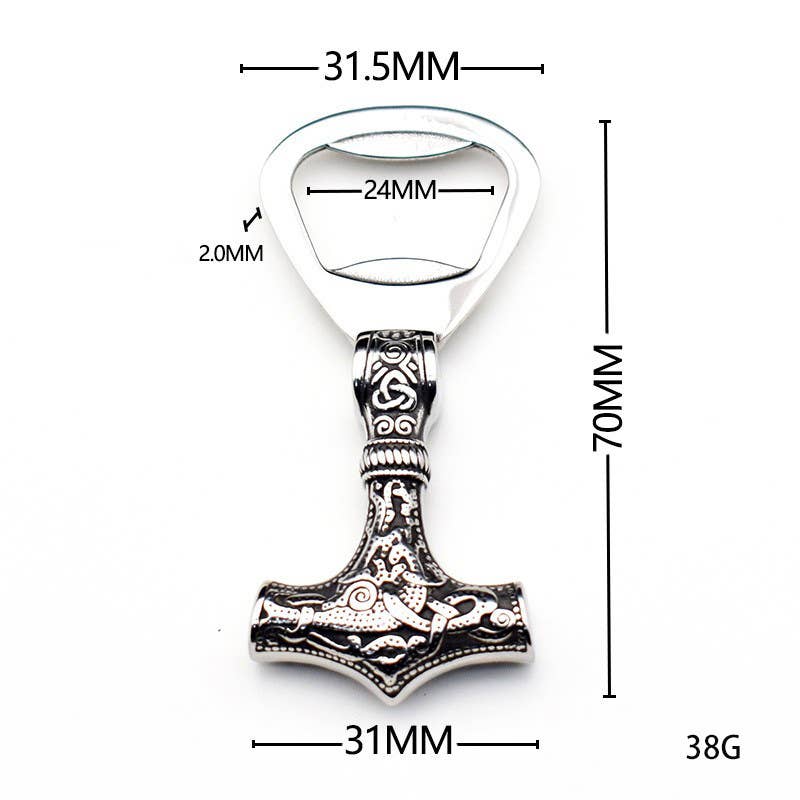 Gemcohub Gemcohub - Creative Retro Viking Thor's Hammer Beer Bottle Opener