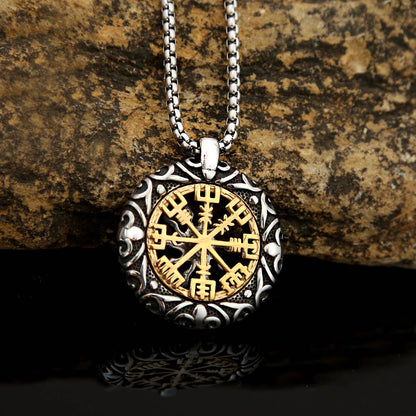 Gemcohub Gemcohub - Viking Style Openwork Compass Necklace