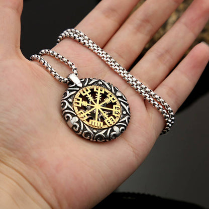 Gemcohub Gemcohub - Viking Style Openwork Compass Necklace
