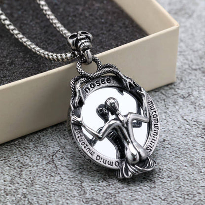 Gemcohub Necklace Nordic Retro Gothic Magic Mirror Necklace: Big