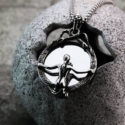 Gemcohub Necklace Nordic Retro Gothic Magic Mirror Necklace: Big