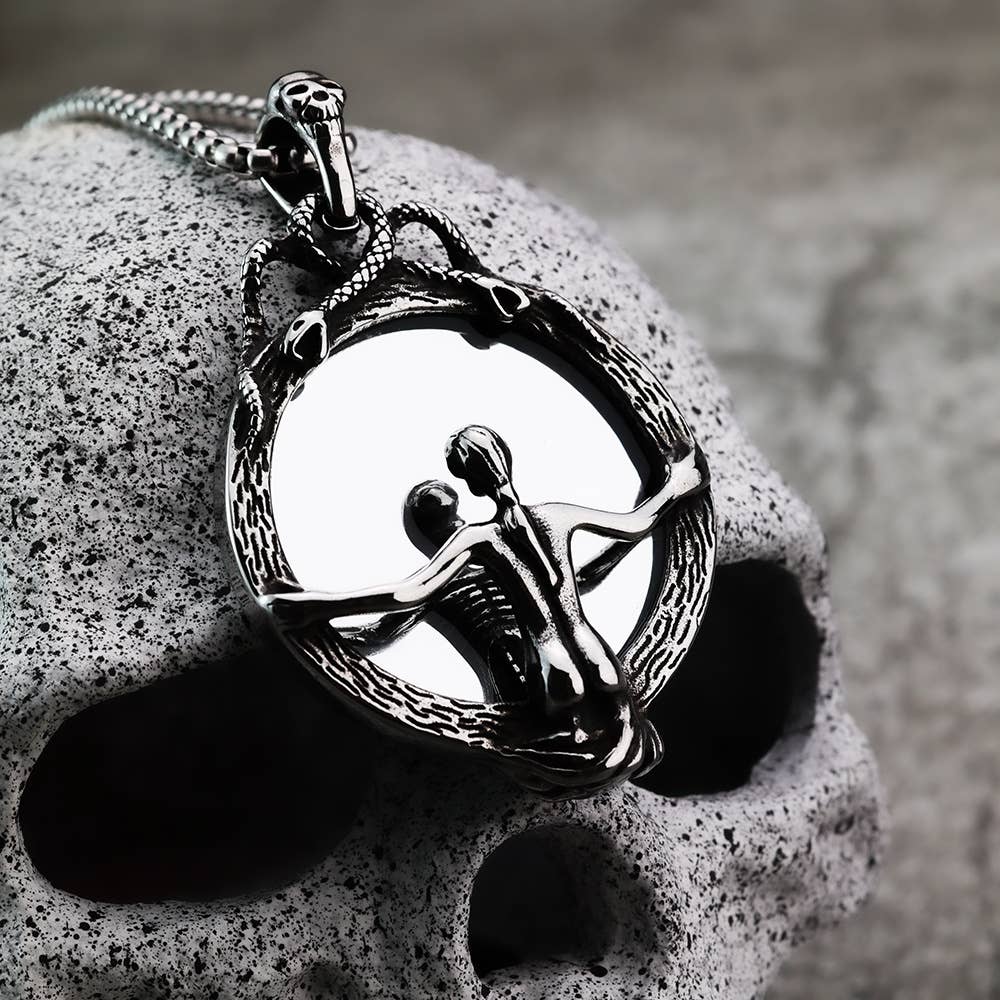 Gemcohub Necklace Nordic Retro Gothic Magic Mirror Necklace: Big