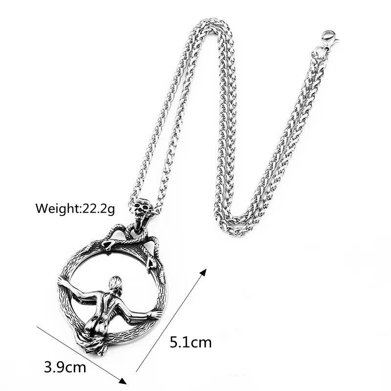 Gemcohub Necklace Nordic Retro Gothic Magic Mirror Necklace: Big