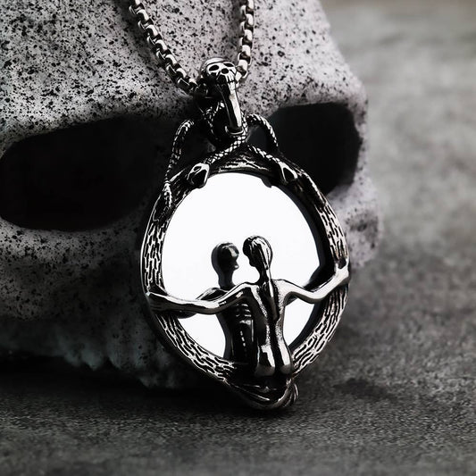 Gemcohub Necklace Nordic Retro Gothic Magic Mirror Necklace: Big