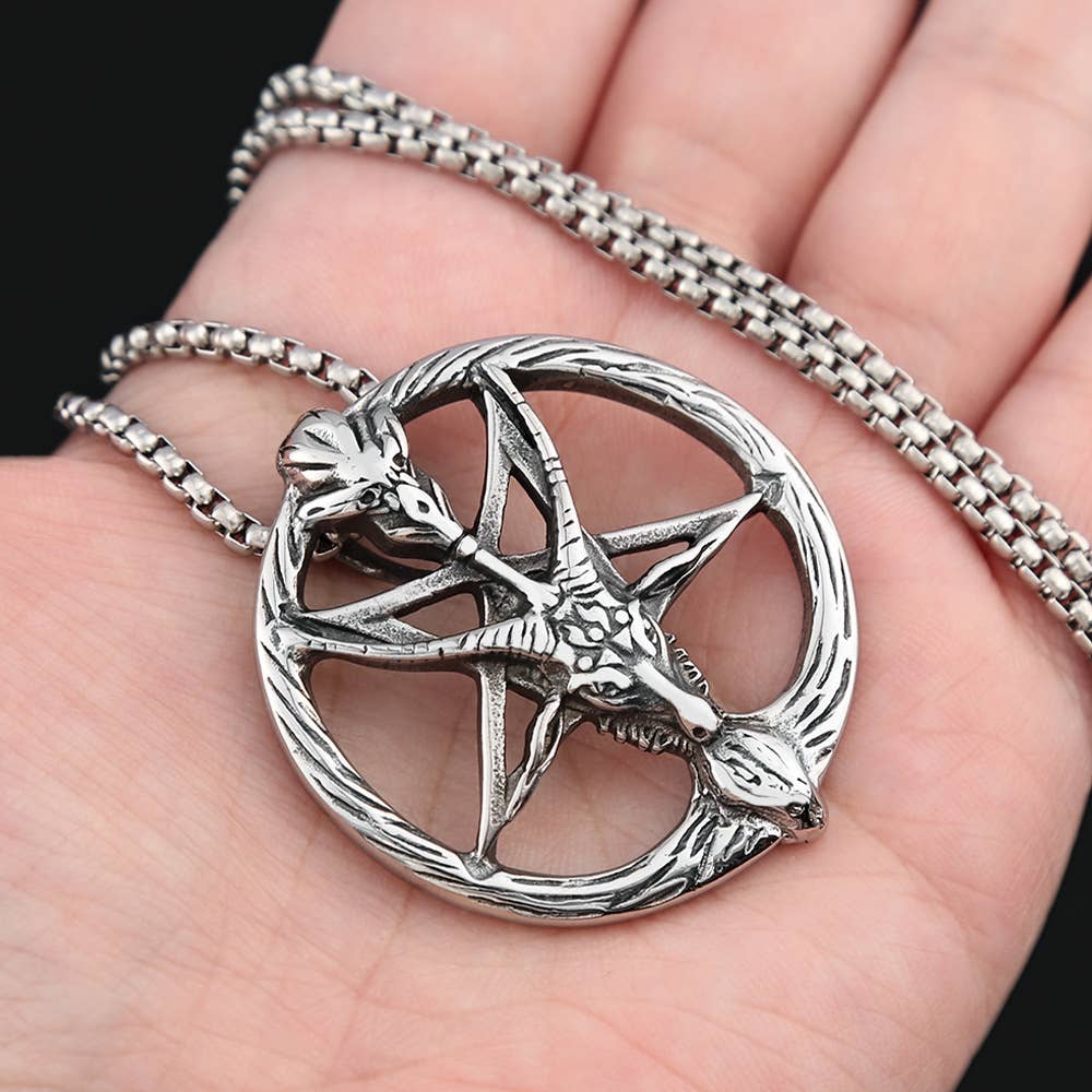 Gemcohub Necklace Viking Style Goat Head Skull Necklace