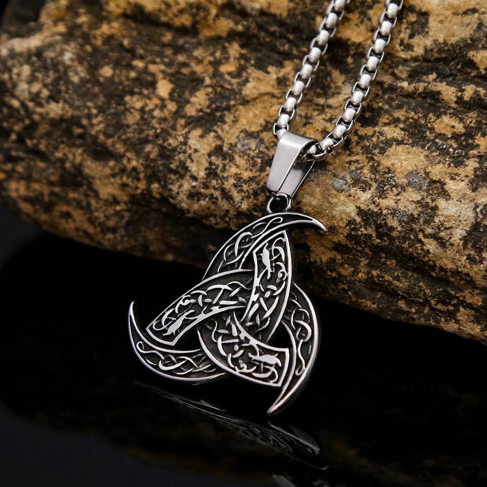 Gemcohub Necklace Viking Style Totem Triangular Necklace: Yellow Gold