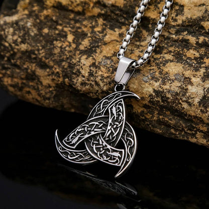 Gemcohub Necklace Viking Style Totem Triangular Necklace: Yellow Gold