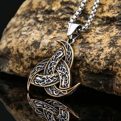 Gemcohub Necklace Viking Style Totem Triangular Necklace: Yellow Gold