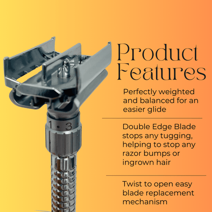 GENTS FINE GROOMING PRODUCTS GENTS FINE GROOMING PRODUCTS - Butterfly Adjustable Heavy Duty Razor Double Edge W/ 10 Blad