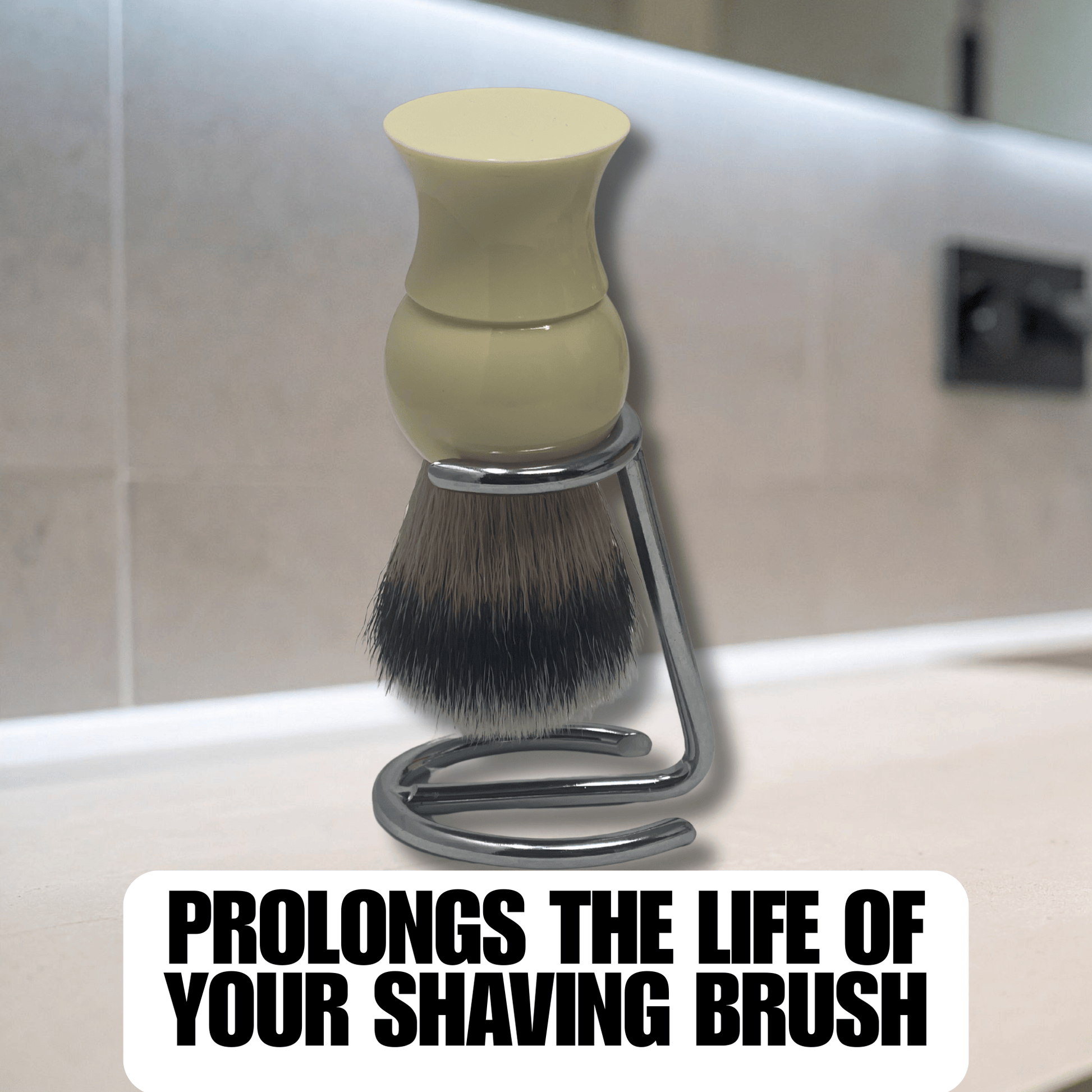 GENTS FINE GROOMING PRODUCTS GENTS FINE GROOMING PRODUCTS - Chrome Shaving Brush Stand – Compact 2.75” Tall Metal Holder