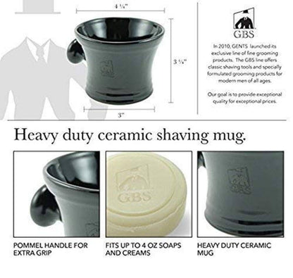 GENTS FINE GROOMING PRODUCTS GENTS FINE GROOMING PRODUCTS - G.B.S Black Luxury Shaving Kit - Wood Straight Razor Black