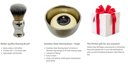 GENTS FINE GROOMING PRODUCTS GENTS FINE GROOMING PRODUCTS - G.B.S Men's Professional Barber Wet Shaving Set- Interchange